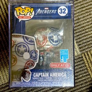 Funko Pop! Marvel Avengers Art Series Captain America #32 Special Edition – New